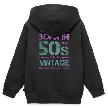 Fünfziger 50th 50s 50er - Kinder Premium Organic Zip Hoodie - Schwarz - Hinten - AI Model Kid Male (0cm)