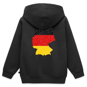 Deutschland in vielen Sprachen - Kinder Premium Organic Zip Hoodie - Schwarz - Hinten - AI Model Kid Male (0cm)