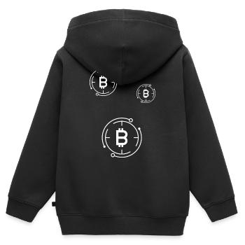 Crypto Bitcoin Trading - Kinder Premium Organic Zip Hoodie - Schwarz - Hinten - AI Model Kid Male (0cm)