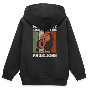 Solution au problème La satire n’a pas d’importance - Sweat Premium à capuche zippé enfant bio - noir - Dos - AI Model Kid Male (0cm)
