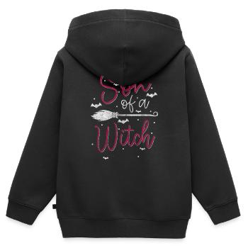 Sorcellerie Wife Halloween Wicca - Sweat Premium à capuche zippé enfant bio - noir - Dos - AI Model Kid Male (0cm)