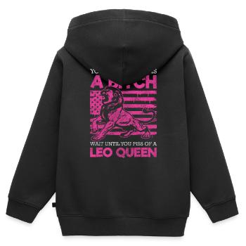 Constellation de superstition du Lion - Sweat Premium à capuche zippé enfant bio - noir - Dos - AI Model Kid Male (0cm)