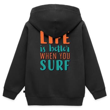 Wassersport - Kinder Premium Organic Zip Hoodie - Schwarz - Hinten - AI Model Kid Male (0cm)