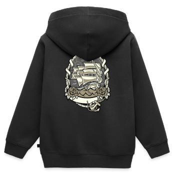 Wassersport - Kinder Premium Organic Zip Hoodie - Schwarz - Hinten - AI Model Kid Male (0cm)