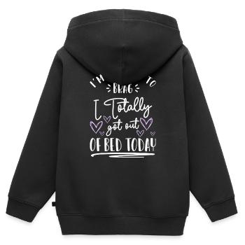 Sleep, slumber, relaxation, rest - Kids Premium Organic Zip-up Hoodie - black - Back - AI Model Kid Male (0cm)