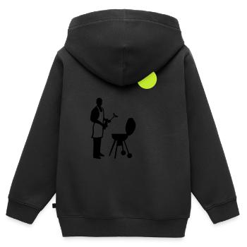 grillen sommer - Kinder Premium Organic Zip Hoodie - Schwarz - Hinten - AI Model Kid Male (0cm)