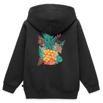 Tropische Fiesta: Ananas-Party! - Kinder Premium Organic Zip Hoodie - Schwarz - Hinten - AI Model Kid Male (0cm)