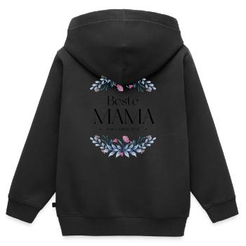 Beste Mama - Kinder Premium Organic Zip Hoodie - Schwarz - Hinten - AI Model Kid Male (0cm)