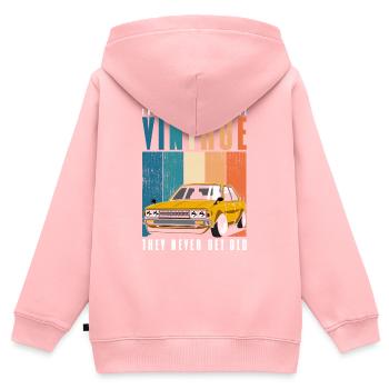Oldtimer Autofahrer Alt - Kinder Premium Organic Zip Hoodie - Rosa - Hinten - AI Model Kid Female (0cm)