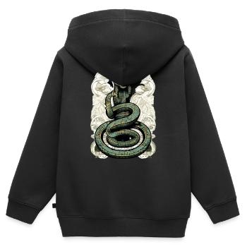 Kik the snake - Kids Premium Organic Zip-up Hoodie - black - Back - AI Model Kid Male (0cm)