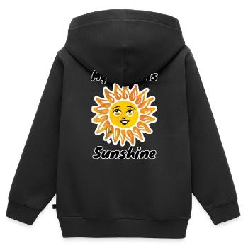 Paroles - Sweat Premium à capuche zippé enfant bio - noir - Dos - AI Model Kid Male (0cm)