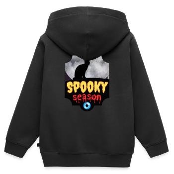 Saison effrayante - Sweat Premium à capuche zippé enfant bio - noir - Dos - AI Model Kid Male (0cm)