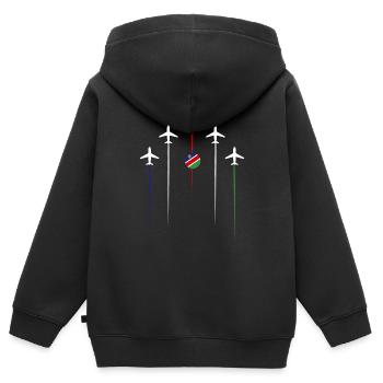 Namibia Airlines - Kinder Premium Organic Zip Hoodie - Schwarz - Hinten - AI Model Kid Male (0cm)