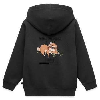 Ich bin nicht faul - Kinder Premium Organic Zip Hoodie - Schwarz - Hinten - AI Model Kid Male (0cm)