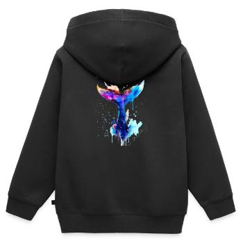 Walflosse, Flosse,wal, Walfisch, Graffiti - Kinder Premium Organic Zip Hoodie - Schwarz - Hinten - AI Model Kid Male (0cm)