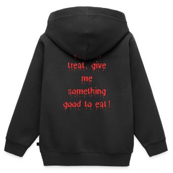 Trick or Treat - Kinder Premium Organic Zip Hoodie - Schwarz - Hinten - AI Model Kid Male (0cm)