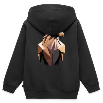 Aigle royal - Sweat Premium à capuche zippé enfant bio - noir - Dos - AI Model Kid Male (0cm)