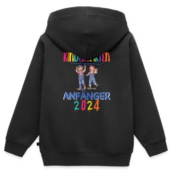 Kindergarten Anfänger 2024 Kita Kiga Hort Kinder - Kinder Premium Organic Zip Hoodie - Schwarz - Hinten - AI Model Kid Male (0cm)