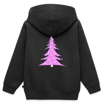 Weihnachtsbaum - Kinder Premium Organic Zip Hoodie - Schwarz - Hinten - AI Model Kid Male (0cm)