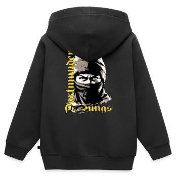 Dortmund Design Dortmunder Ultras & Fans - Kinder Premium Organic Zip Hoodie - Schwarz - Hinten - AI Model Kid Male (0cm)