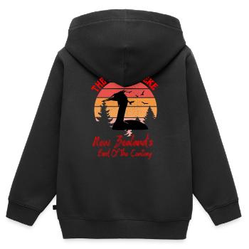 Der Puteketeke Neuseelands Vogel des Jahrhunderts - Kinder Premium Organic Zip Hoodie - Schwarz - Hinten - AI Model Kid Male (0cm)