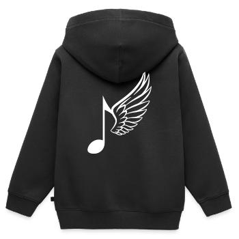 Musikalische Notenflügel - originelle Geschenkidee - Kinder Premium Organic Zip Hoodie - Schwarz - Hinten - AI Model Kid Male (0cm)