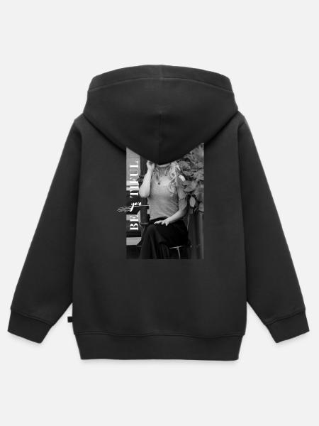 you beautiful - Kinder Premium Organic Zip Hoodie - Schwarz