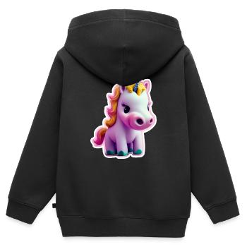 Einhorn - Kinder Premium Organic Zip Hoodie - Schwarz - Hinten - AI Model Kid Male (0cm)