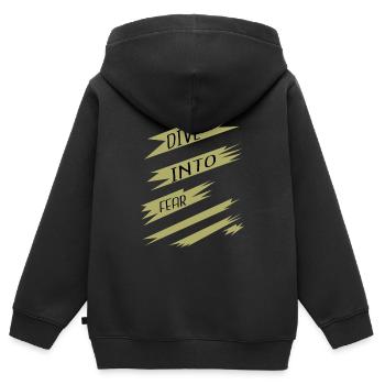 Cadeau d’anniversaire de chute libre cadeau drôle - Sweat Premium à capuche zippé enfant bio - noir - Dos - AI Model Kid Male (0cm)