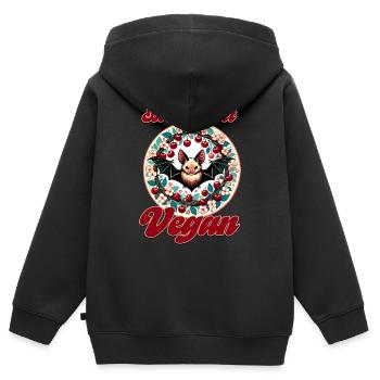 Berry Sweet Vegan - Kids Premium Organic Zip-up Hoodie - black - Back - AI Model Kid Male (0cm)