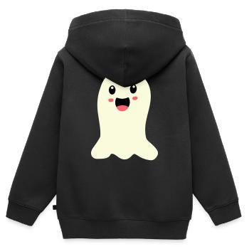 geist - Kinder Premium Organic Zip Hoodie - Schwarz - Hinten - AI Model Kid Male (0cm)