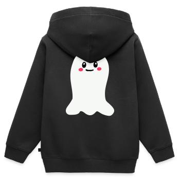 Fantôme - Sweat Premium à capuche zippé enfant bio - noir - Dos - AI Model Kid Male (0cm)