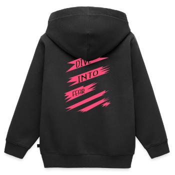 resilient courage free fall present courage quotes - Kinder Premium Organic Zip Hoodie - Schwarz - Hinten - AI Model Kid Male (0cm)