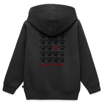 Grim Groupe - Kinder Premium Organic Zip Hoodie - Schwarz - Hinten - AI Model Kid Male (0cm)