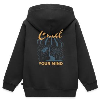 Chill Your Mind - Kinder Premium Organic Zip Hoodie - Schwarz - Hinten - AI Model Kid Male (0cm)