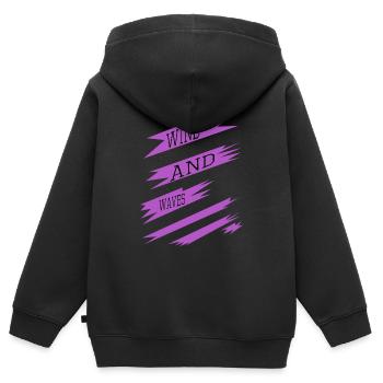 citation drôle planche à voile style de vie blagues cadeau - Sweat Premium à capuche zippé enfant bio - noir - Dos - AI Model Kid Male (0cm)