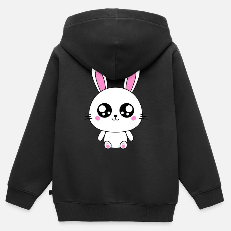 Süßes Kaninchen - Kinder Premium Organic Zip Hoodie - Schwarz