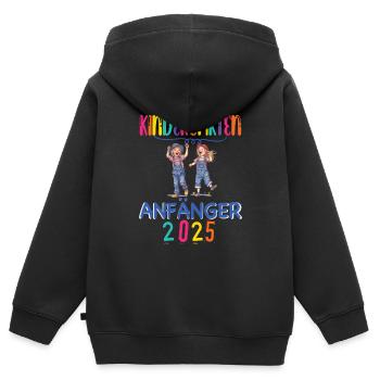Kindergarten Anfänger 2025 Kita Kiga Hort Kinder - Kinder Premium Organic Zip Hoodie - Schwarz - Hinten - AI Model Kid Male (0cm)