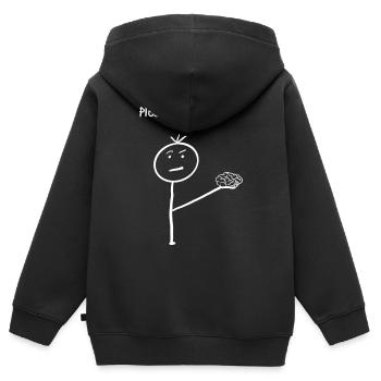 S'il vous plaît, utilisez-le… (blanc) - Sweat Premium à capuche zippé enfant bio - noir - Dos - AI Model Kid Male (0cm)
