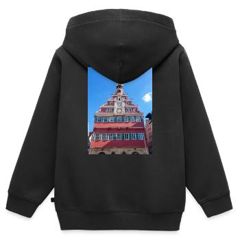 Altes Rathaus Esslingen am Neckar - Kinder Premium Organic Zip Hoodie - Schwarz - Hinten - AI Model Kid Male (0cm)