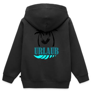 palms relax urlaub - Kinder Premium Organic Zip Hoodie - Schwarz - Hinten - AI Model Kid Male (0cm)