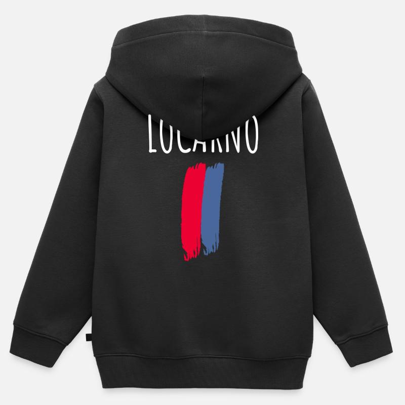 Locarno - Sweat Premium à capuche zippé enfant bio - noir