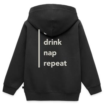 eat drink nap - Kinder Premium Organic Zip Hoodie - Schwarz - Hinten - AI Model Kid Male (0cm)