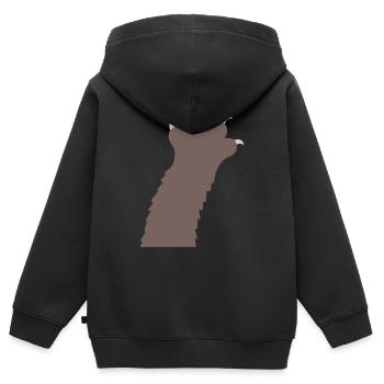 Katzen Klauen Pfoten Tatzen Krallen Silhouette - Kinder Premium Organic Zip Hoodie - Schwarz - Hinten - AI Model Kid Male (0cm)