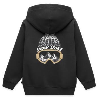 Snow Stoke - Kids Premium Organic Zip-up Hoodie - black - Back - AI Model Kid Male (0cm)