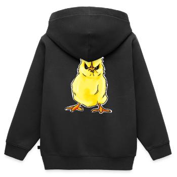 grumpy küken - Kinder Premium Organic Zip Hoodie - Schwarz - Hinten - AI Model Kid Male (0cm)