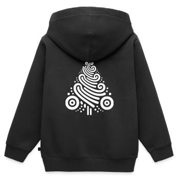 Kreative Weihnachtsbaumdarstellung mit Ornamenten - Kinder Premium Organic Zip Hoodie - Schwarz - Hinten - AI Model Kid Male (0cm)