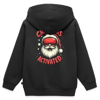 Weihnachtsmann mit Skibrille - Kinder Premium Organic Zip Hoodie - Schwarz - Hinten - AI Model Kid Male (0cm)