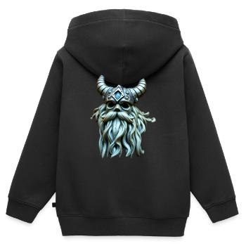 Ragnar - Sweat Premium à capuche zippé enfant bio - noir - Dos - AI Model Kid Male (0cm)