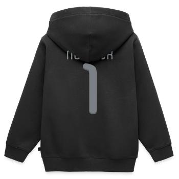 Nummer eins ☝ - Kinder Premium Organic Zip Hoodie - Schwarz - Hinten - AI Model Kid Male (0cm)